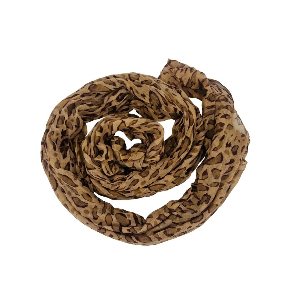 Leopard Print Lightweigt Long Scarf | Mob Wife Vintage Glam Indie Sleaze Siren - Picture 3 of 9